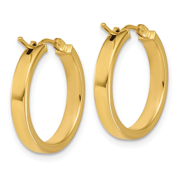 Leslie's 14K Polished Square Tube Round Hoop Earrings - Image 4