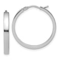 Leslie's 14K White Gold Square Tube Round Hoop Earrings