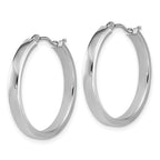 Leslie's 14K White Gold Square Tube Round Hoop Earrings - Image 2