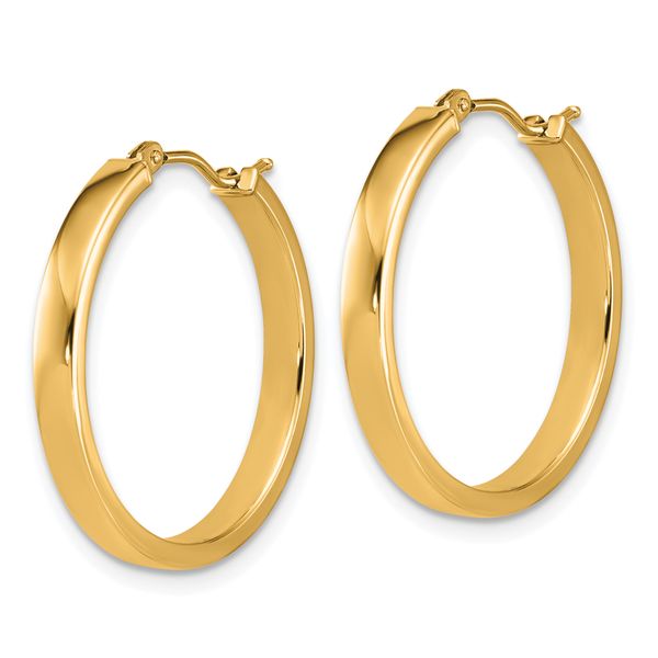 Leslie's 14K Polished Square Tube Round Hoop Earrings - Image 2