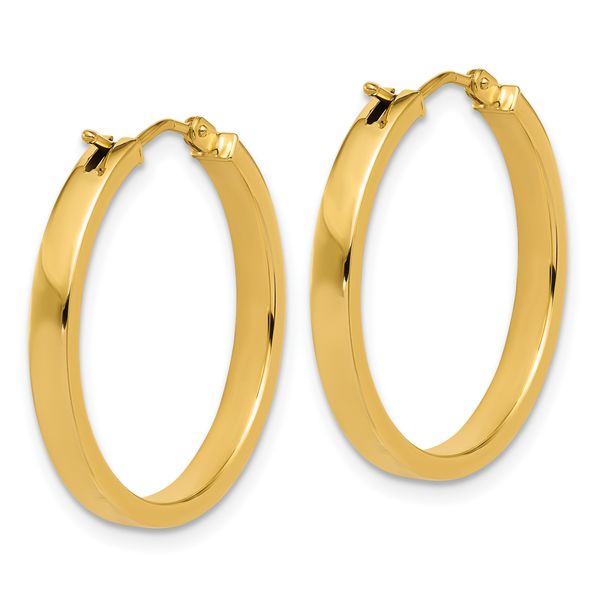 Leslie's 14K Polished Square Tube Round Hoop Earrings - Image 4