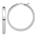 Leslie's 14K White Gold Square Tube Round Hoop Earrings