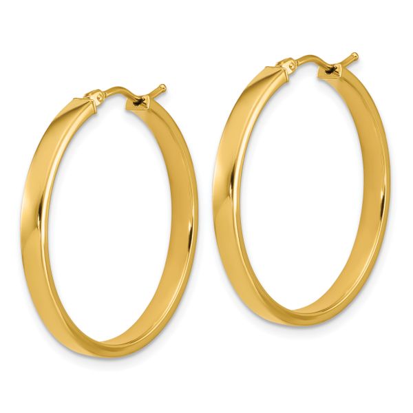 Leslie's 14K Polished Square Tube Round Hoop Earrings - Image 2