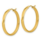 Leslie's 14K Polished Square Tube Round Hoop Earrings - Image 2