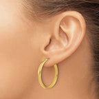 Leslie's 14K Polished Square Tube Round Hoop Earrings - Image 3