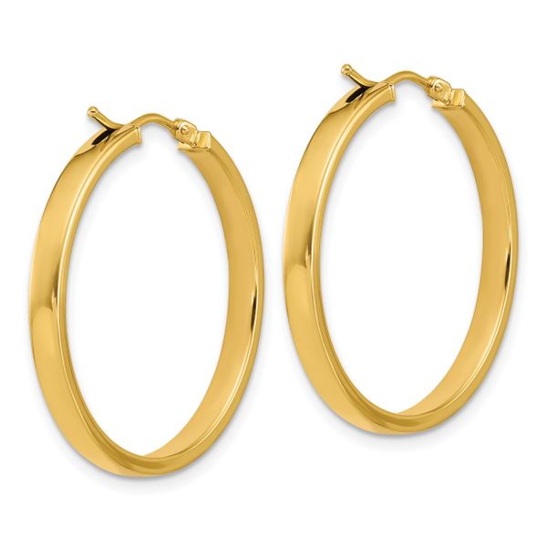 Leslie's 14K Polished Square Tube Round Hoop Earrings - Image 4