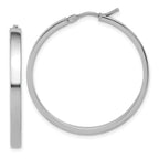 Leslie's 14K White Gold Square Tube Round Hoop Earrings