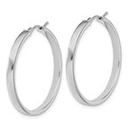 Leslie's 14K White Gold Square Tube Round Hoop Earrings - Image 2