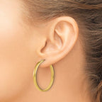 Leslie's 14K Polished Square Tube Round Hoop Earrings - Image 3