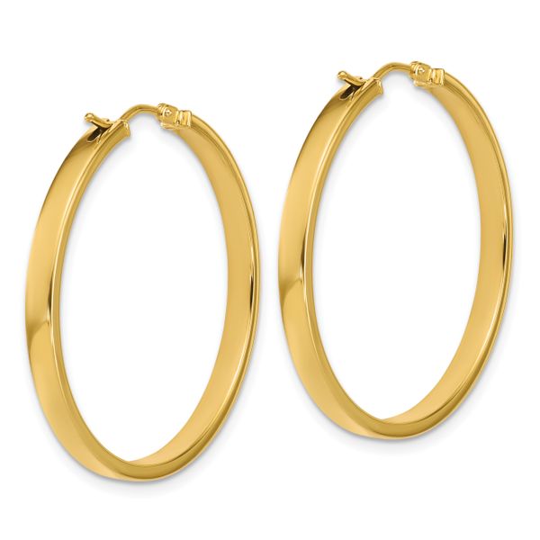Leslie's 14K Polished Square Tube Round Hoop Earrings - Image 4