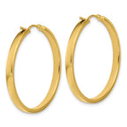Leslie's 14K Polished Square Tube Round Hoop Earrings - Image 4