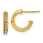Leslie's 14K Polished Glimmer Infused J-Hoop Post Earrings