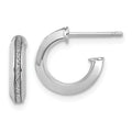 Leslie's 14K White Gold Polish Glimmer Infused J-Hoop Post Earrings