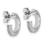 Leslie's 14K White Gold Polish Glimmer Infused J-Hoop Post Earrings - Image 4