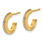 Leslie's 14K Polished Glimmer Infused J-Hoop Post Earrings - Image 2
