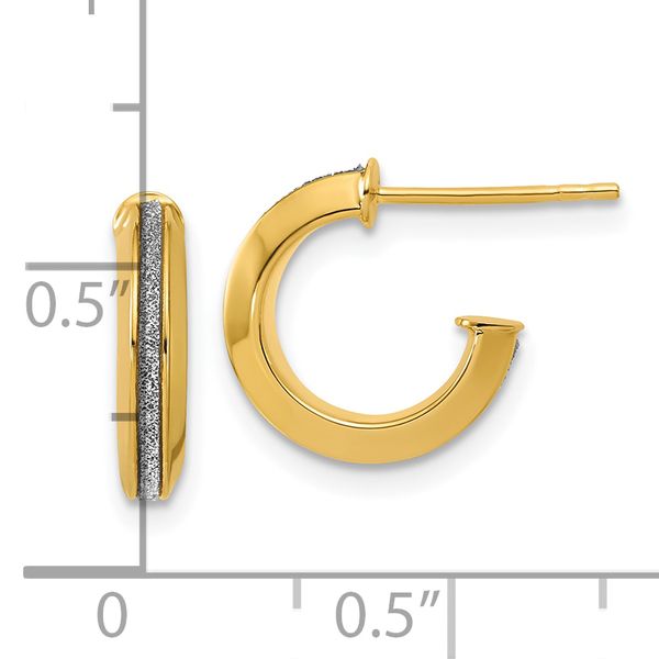 Leslie's 14K Polished Glimmer Infused J-Hoop Post Earrings - Image 5