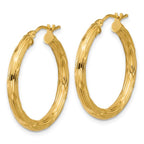 Leslie's 14K Polished and Grooved Round Hoop Earrings - Image 2