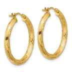 Leslie's 14K Polished and Grooved Round Hoop Earrings - Image 4