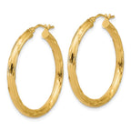 Leslie's 14K Polished and Grooved Round Hoop Earrings - Image 2