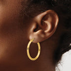 Leslie's 14K Polished and Grooved Round Hoop Earrings - Image 3