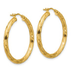 Leslie's 14K Polished and Grooved Round Hoop Earrings - Image 4