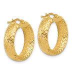 Leslie's 14K Polished Weave Design Round Hoop Earrings - Image 4