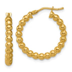 Leslie's 14K Polished Beaded Round Hoop Earrings