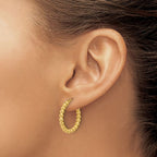 Leslie's 14K Polished Beaded Round Hoop Earrings - Image 3