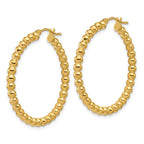 Leslie's 14K Polished Beaded Round Hoop Earrings - Image 2