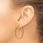 Leslie's 14K Polished Beaded Round Hoop Earrings - Image 3