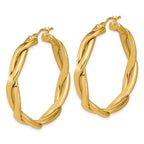 Leslie's 14K Polished Fancy Twist Round Hoop Earrings - Image 4