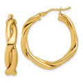 Leslie's 14K Polished Fancy Twist Round Hoop Earrings