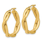 Leslie's 14K Polished Fancy Twist Round Hoop Earrings - Image 2