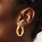 Leslie's 14K Polished Fancy Twist Round Hoop Earrings - Image 3