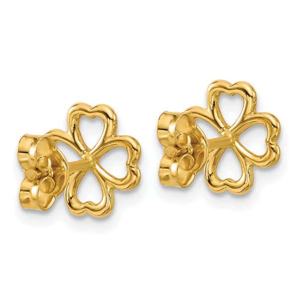 Leslie's 14K Polished 4-Leaf Clover Post Earrings - Image 4