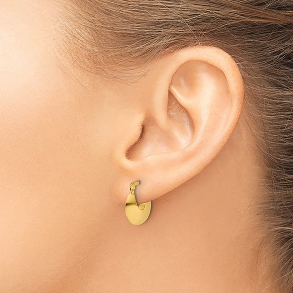Leslie's 14K Polished Round Hoop Earrings - Image 3