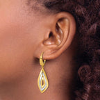 Leslie's 14K Two-tone Polished Dangle Leverback Earrings - Image 3