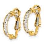 Leslie's 14K Two-tone Polished / Diamond-cut Omega Back Earrings - Image 2