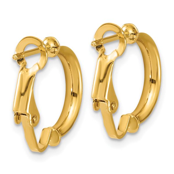 Leslie's 14K Two-tone Polished / Diamond-cut Omega Back Earrings - Image 4