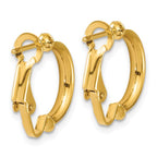 Leslie's 14K Two-tone Polished / Diamond-cut Omega Back Earrings - Image 4