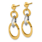 Leslie's 14K Two-tone Polished Circle Link Dangle Post Earrings - Image 2