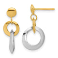 Leslie's 14K Two-tone Polished Circle Link Dangle Post Earrings
