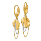 Leslie's 14K Two-tone Polished / Dia-cut Dangle Leverback Earrings - Image 4