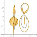 Leslie's 14K Two-tone Polished / Dia-cut Dangle Leverback Earrings - Image 5
