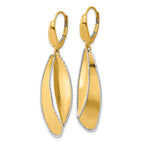 Leslie's 14K Two-tone Polished / Dia-cut Dangle Leverback Earrings - Image 2