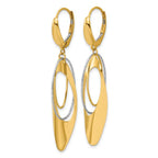 Leslie's 14K Two-tone Polished / Dia-cut Dangle Leverback Earrings - Image 2