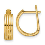 Leslie's 14K Polished and Grooved Hinged Hoop Earrings