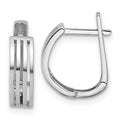 Leslie's 14K White Gold Polished and Grooved Hinged Hoop Earrings
