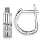 Leslie's 14K White Gold Polished and Grooved Hinged Hoop Earrings