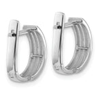 Leslie's 14K White Gold Polished and Grooved Hinged Hoop Earrings - Image 4